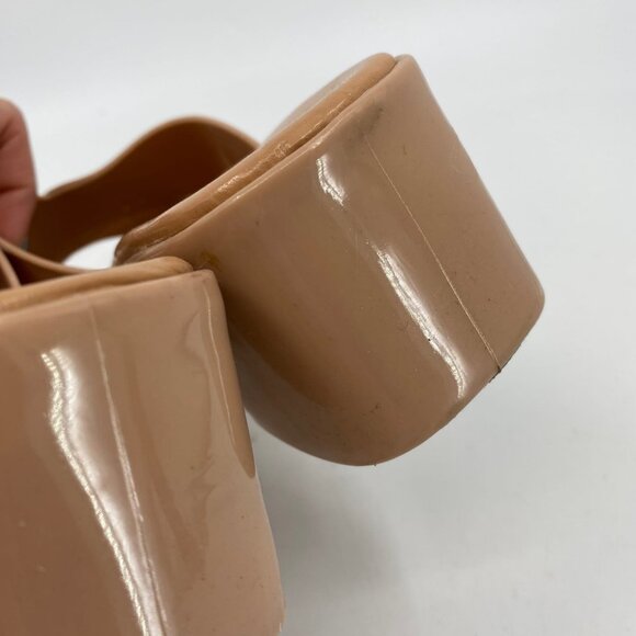 Jeffrey Campbell Tan Rubber Block Heel Sandals | Size 9 - Picture 6 of 11